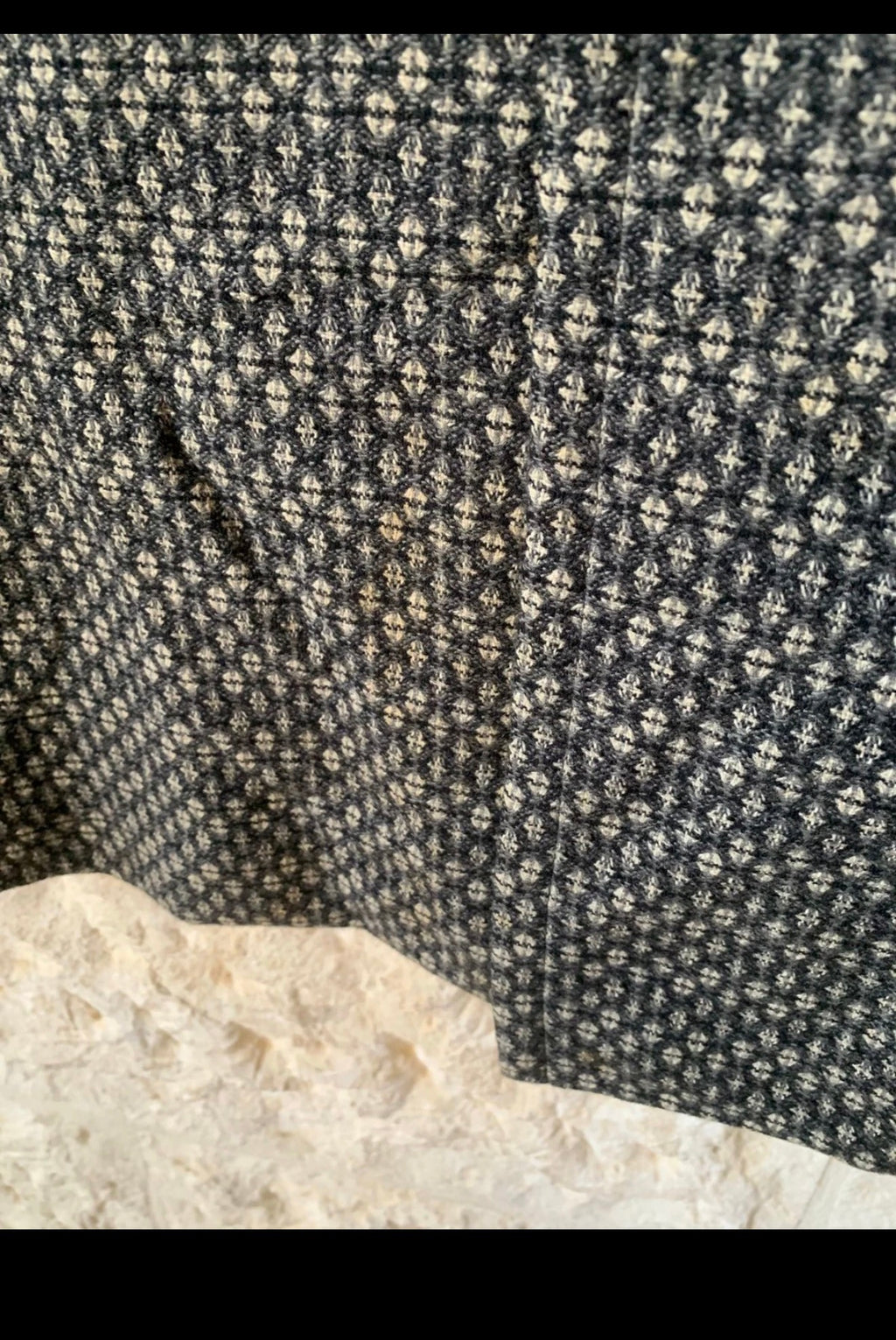 1970s Vintage Korean pure wool classic camouflage gray over coat 42R