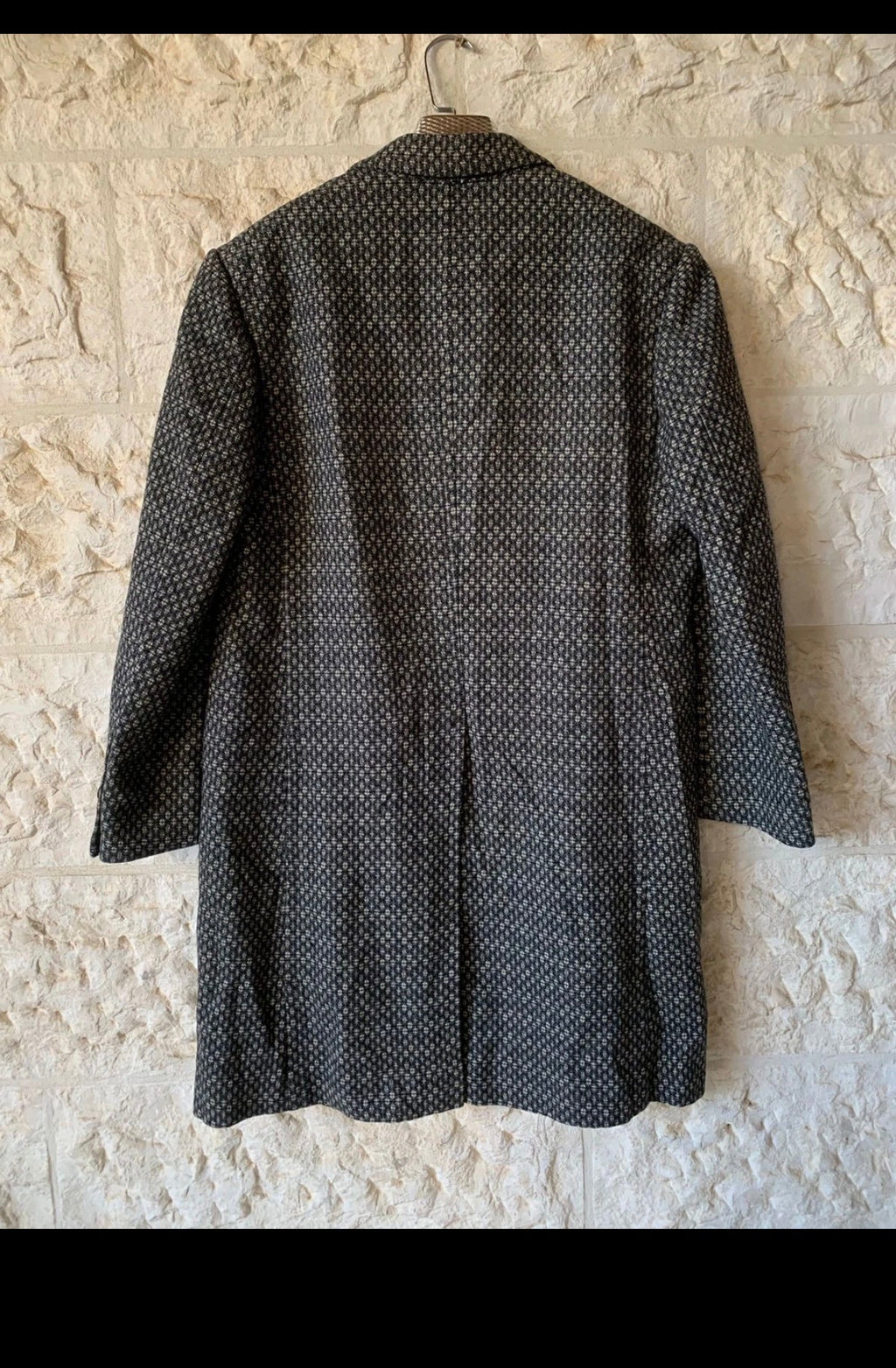 1970s Vintage Korean pure wool classic camouflage gray over coat 42R