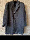 1970s Vintage pure wool handwoven tweed herringbone classic over coat 42R