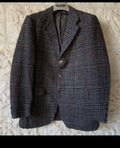 1970s vintage pure wool handwoven tweed classic glen check jacket blazer 40R