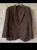 1970s vintage pure wool classic brown striped rockabilly disco blazer 42R