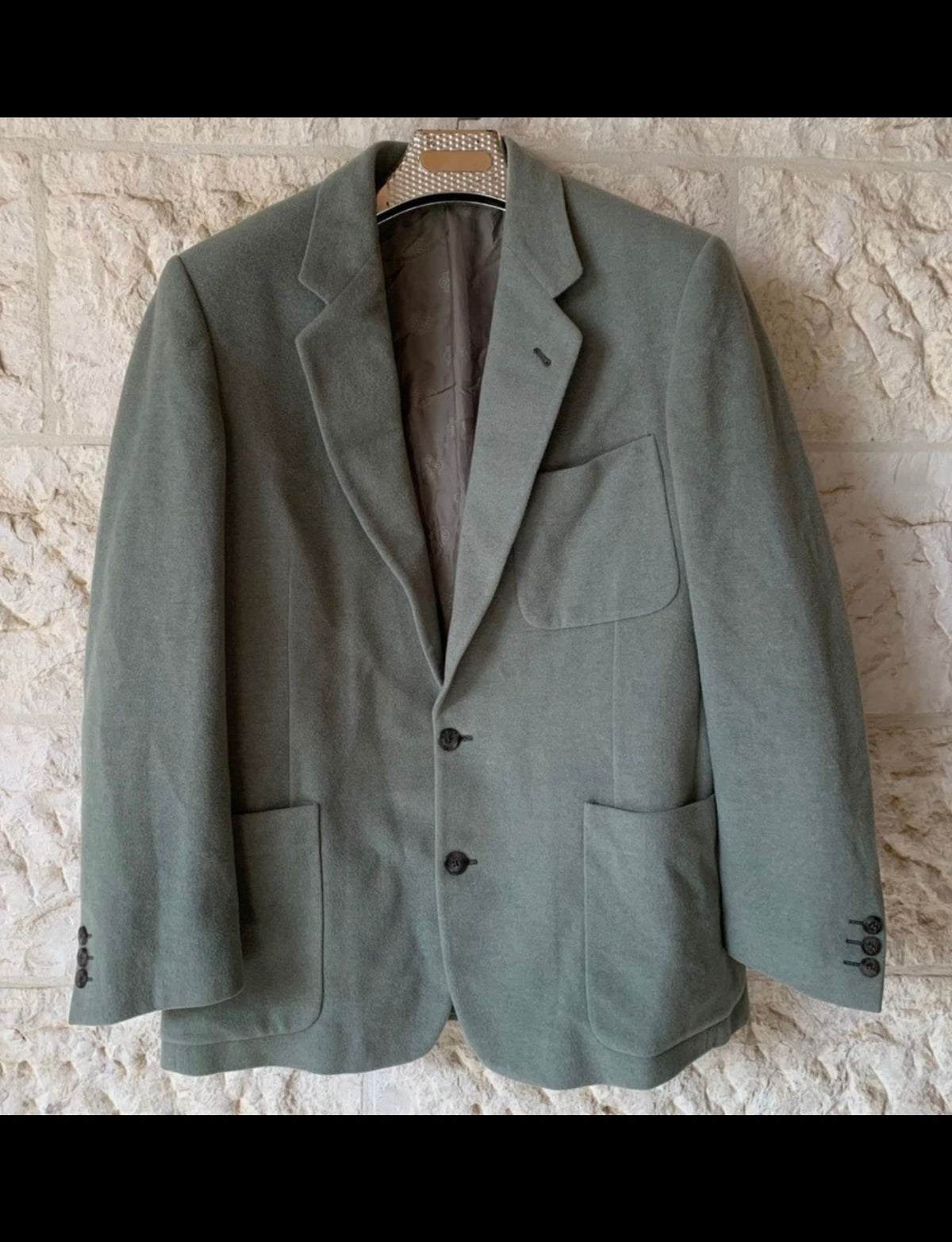 Vintage Gian Marco Venturi wool cashmere bluish green jacket blazer 42R