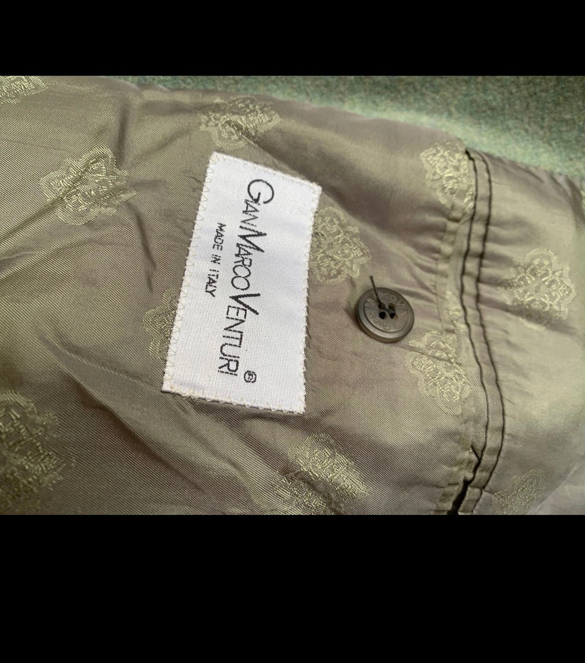 Vintage Gian Marco Venturi wool cashmere bluish green jacket blazer 42R