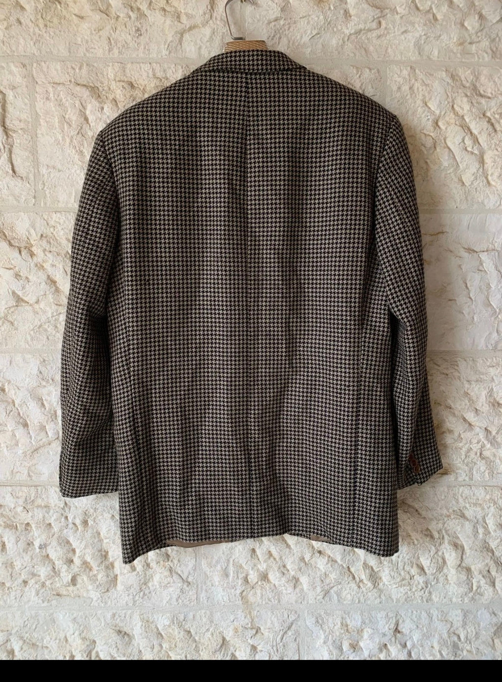 Vintage Hugo Boss Tataglia pure wool houndstooth classic jacket blazer 42R