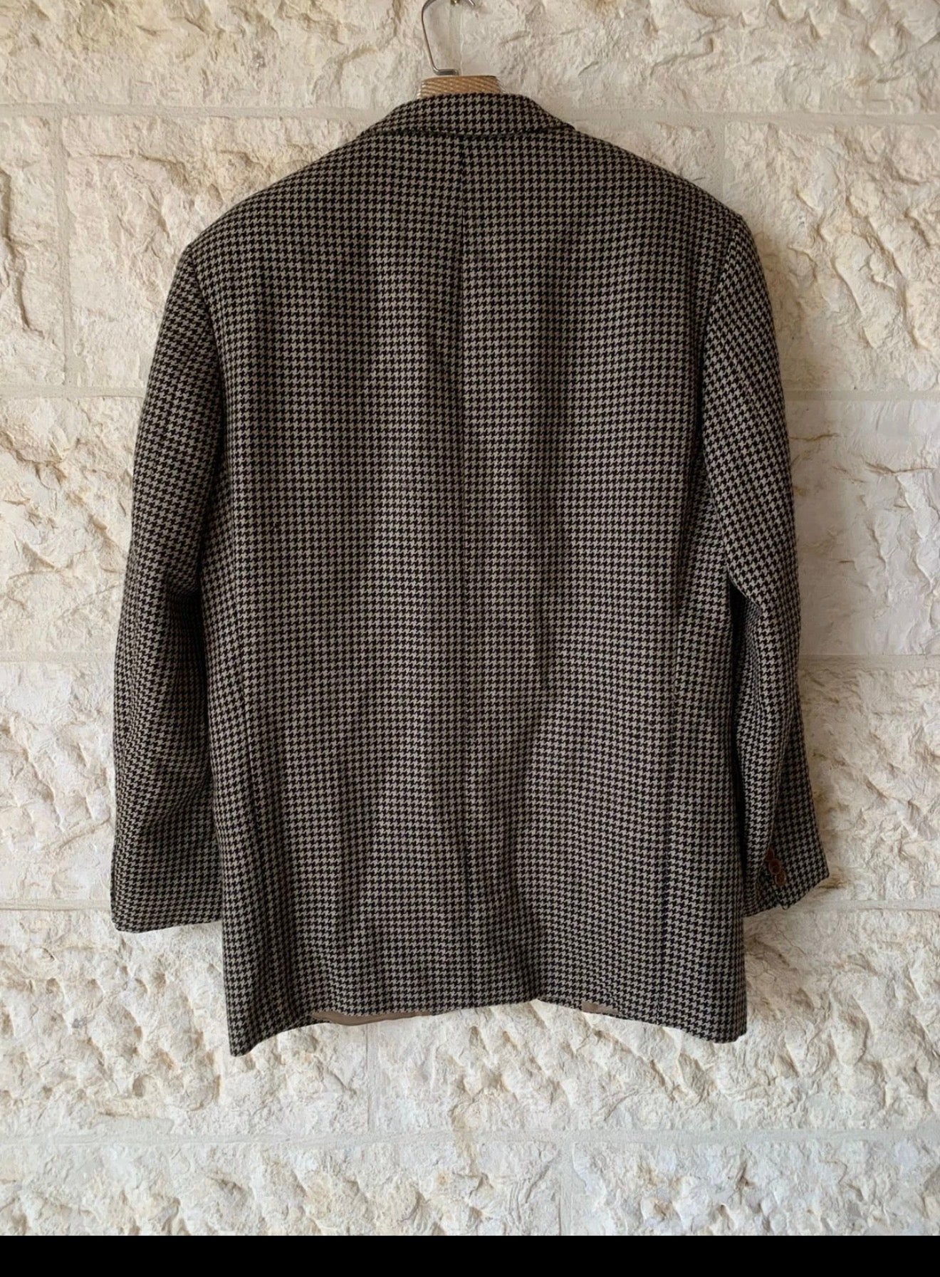 Vintage Hugo Boss Tataglia pure wool houndstooth classic jacket blazer 42R