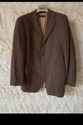 Vintage Tommy Hilfiger pure wool classic brown striped jacket blazer 42R 42L