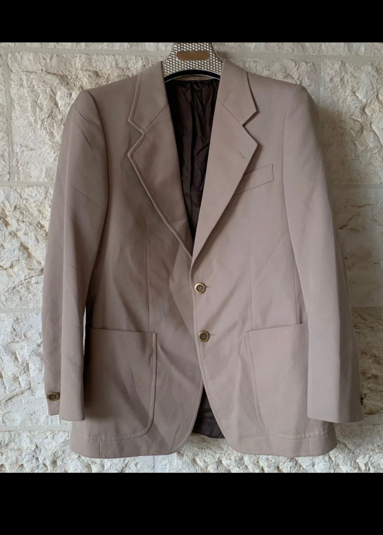 Vintage classic Westbury wool blend gold button beige jacket blazer 38R 36R
