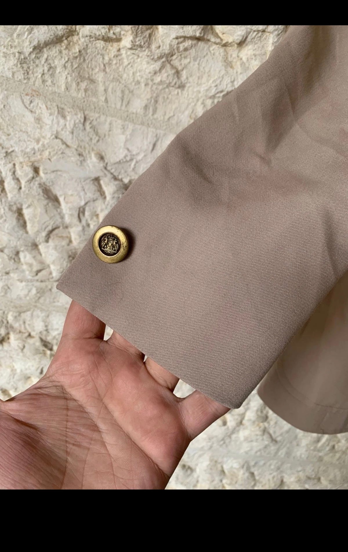 Vintage classic Westbury wool blend gold button beige jacket blazer 38R 36R
