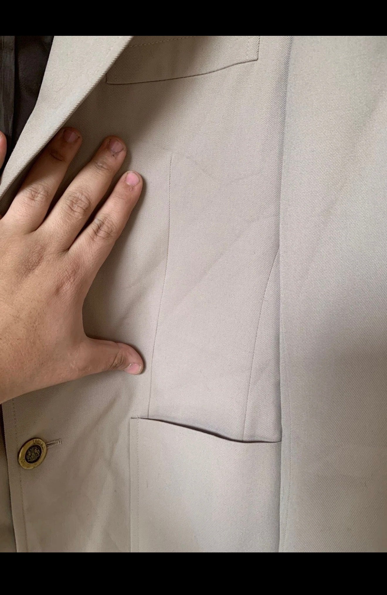 Vintage classic Westbury wool blend gold button beige jacket blazer 38R 36R