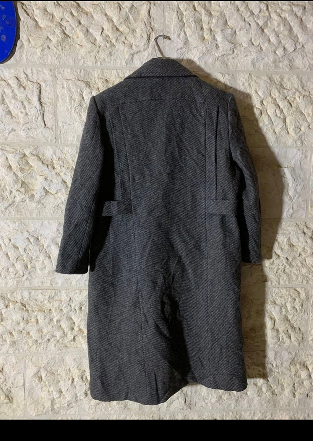 1970s Vintage pure wool tweed USA union made db charcoal over coat 42 12 L