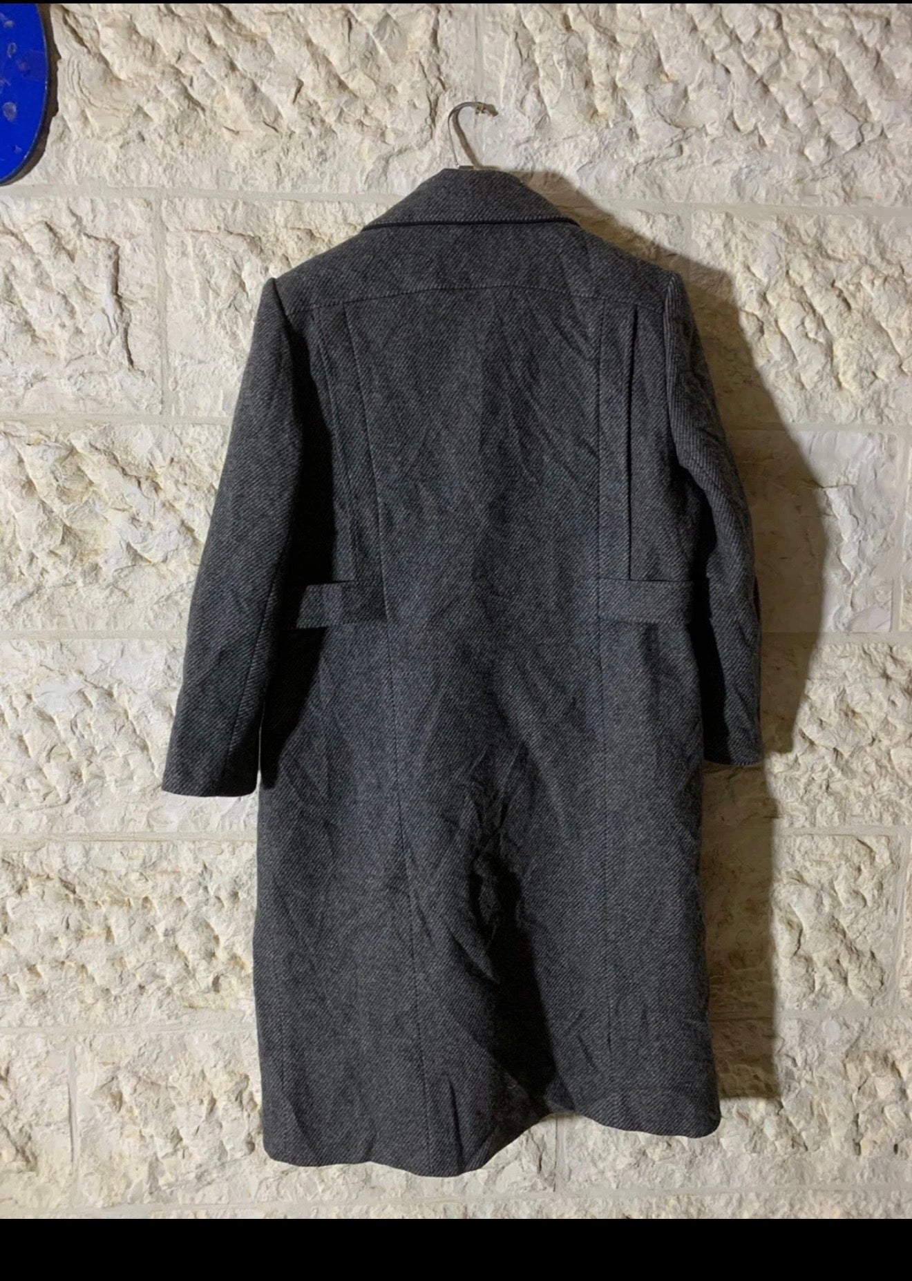 1970s Vintage pure wool tweed USA union made db charcoal over coat 42 12 L