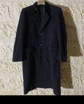 Vintage wool cashmere blend velvet collar classic navy over coat 44R 44L