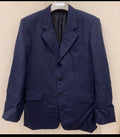 Vintage plaid pure wool super 120s classic blue hunting jacket blazer 42R 42L