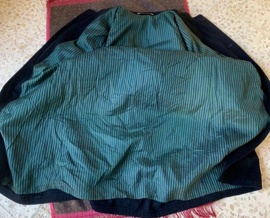 Vintage Loden wool cashmere blend classic navy over coat 50R 2XL