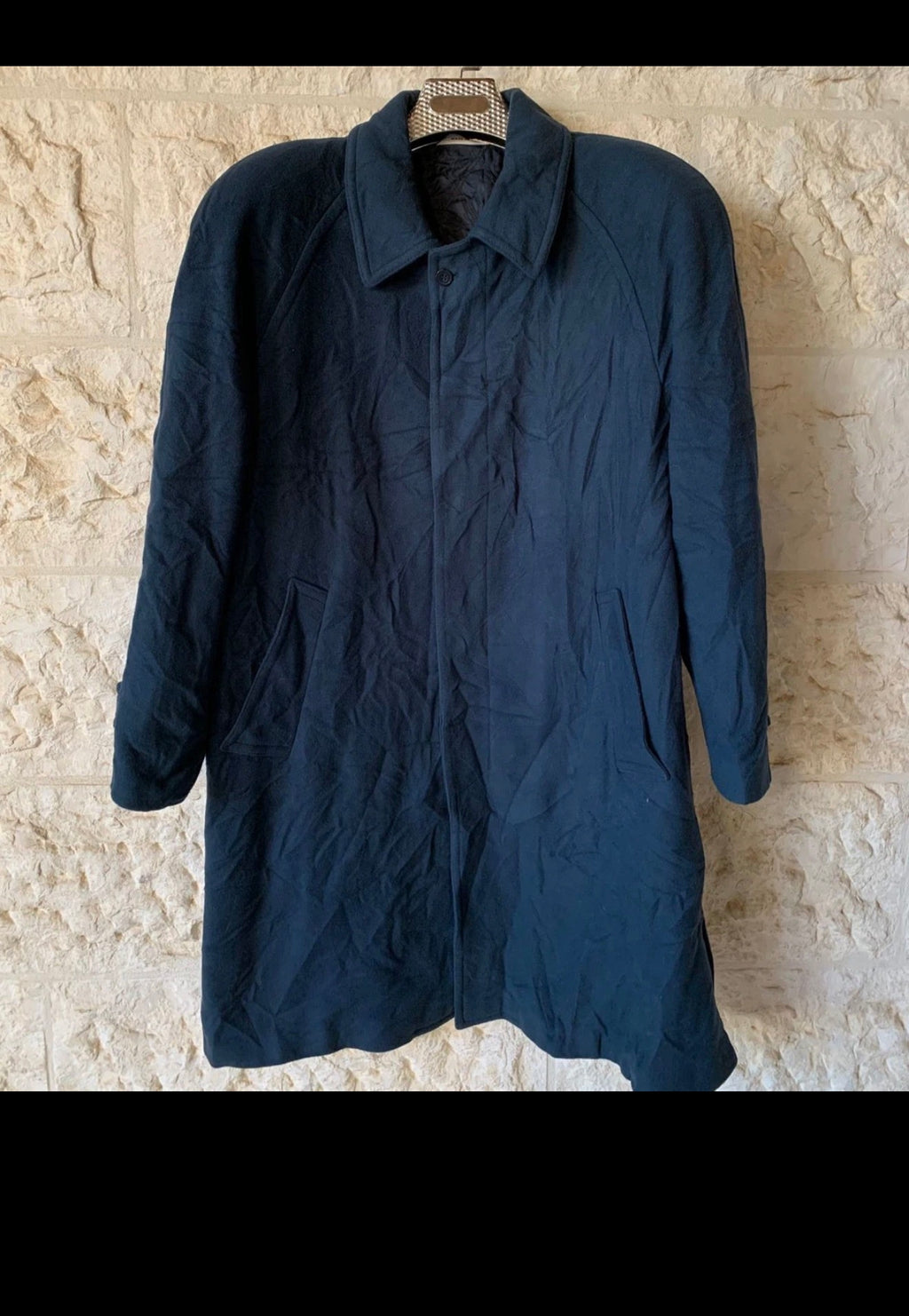 Vintage Giuseppe Valentino wool Cashmere raglan turquoise over coat 48R 48S XL
