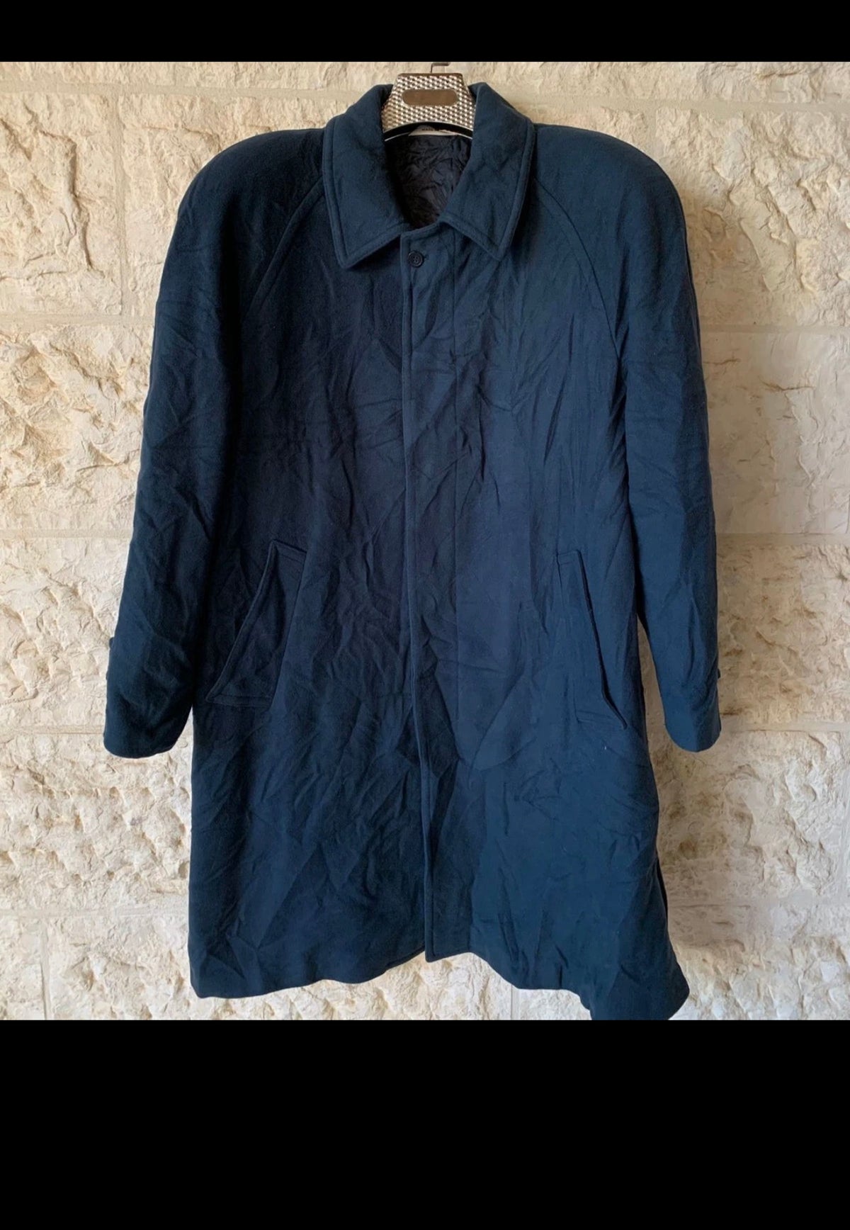 Vintage Giuseppe Valentino wool Cashmere raglan turquoise over coat 48R 48S XL