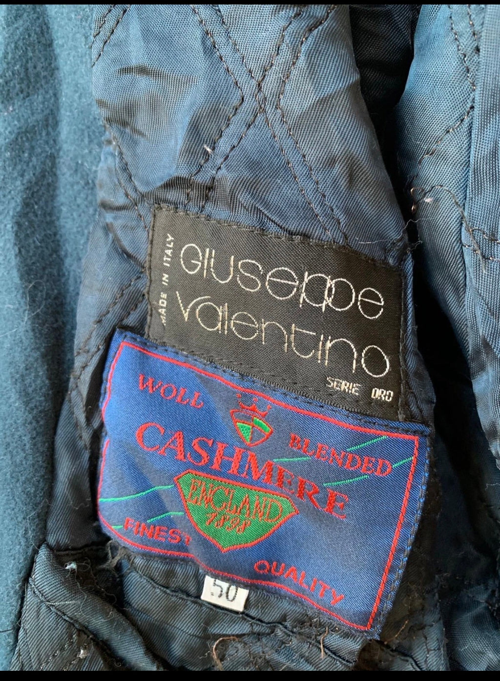 Vintage Giuseppe Valentino wool Cashmere raglan turquoise over coat 48R 48S XL