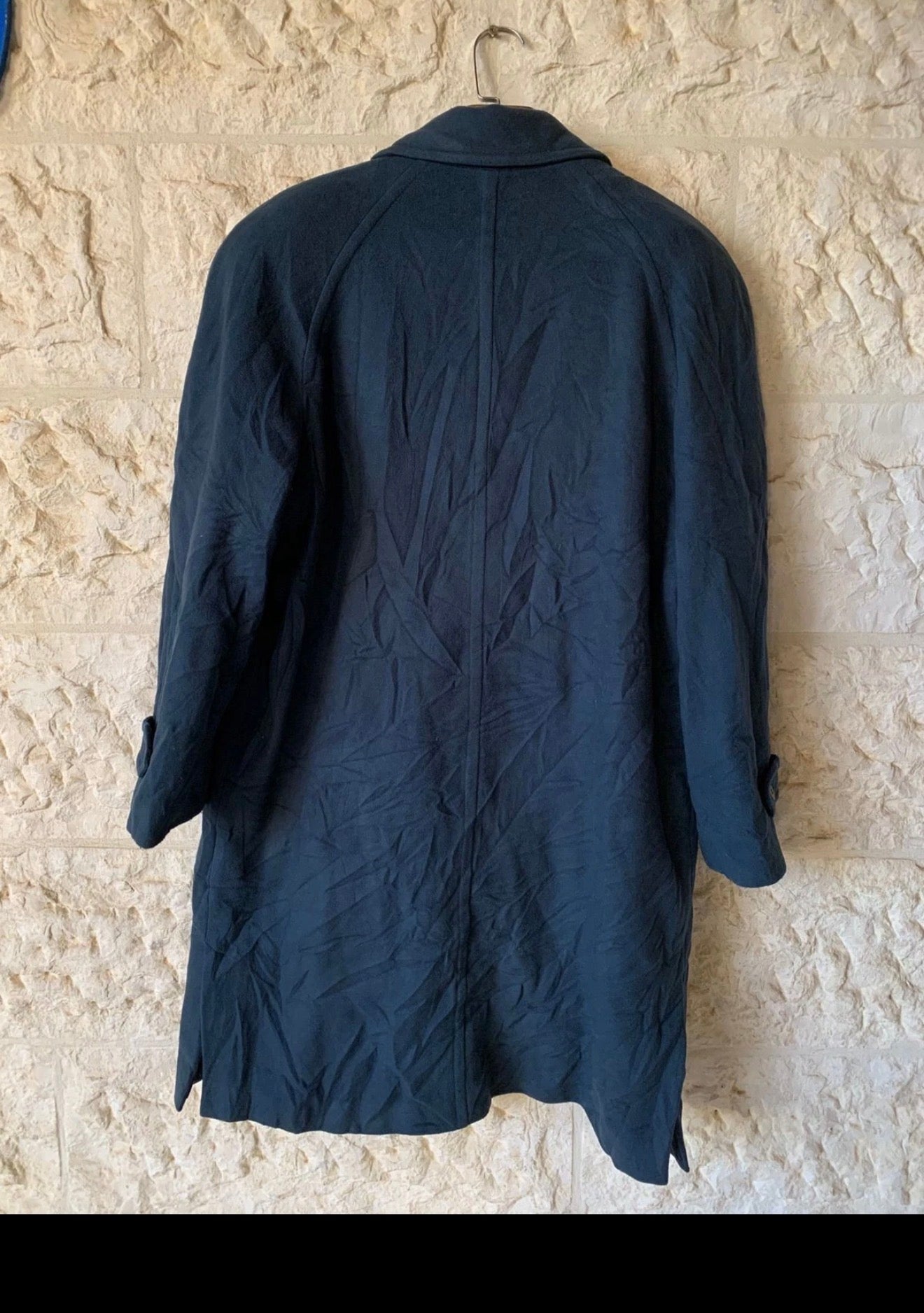 Vintage Giuseppe Valentino wool Cashmere raglan turquoise over coat 48R 48S XL