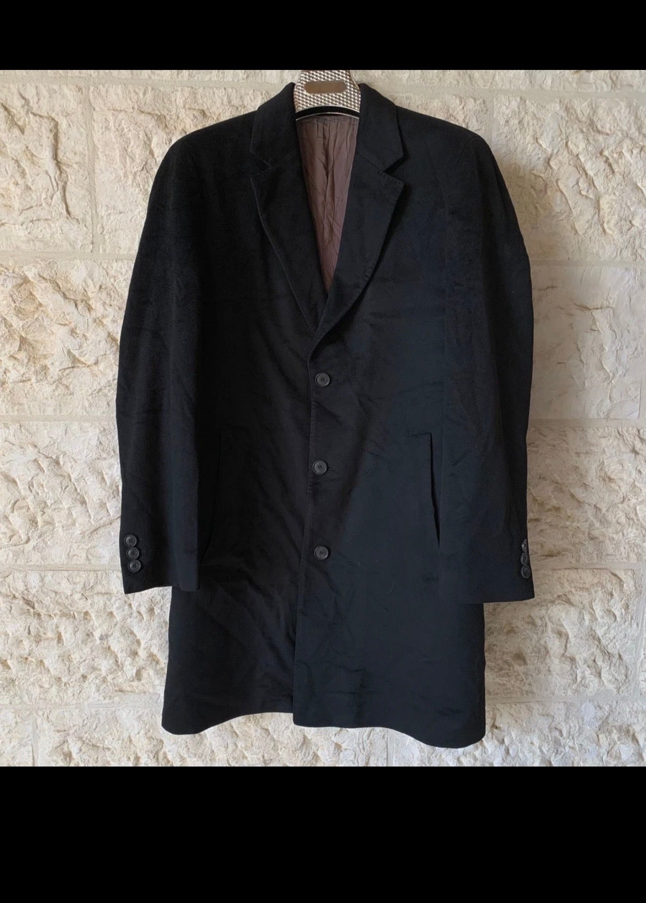 Hugo Boss Wool Cashmere Colombo classic black top over coat 42R