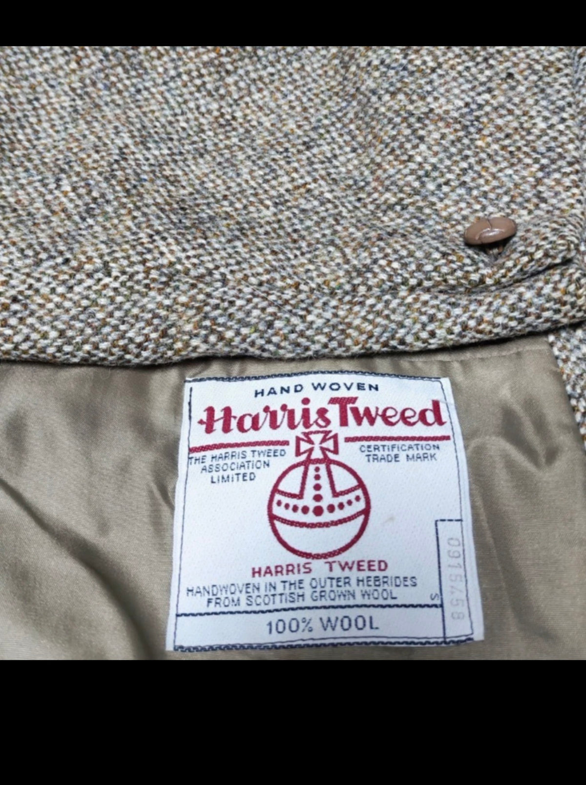 Vintage Harris Tweed pure handwoven wool brown hunting jacket blazer 40R
