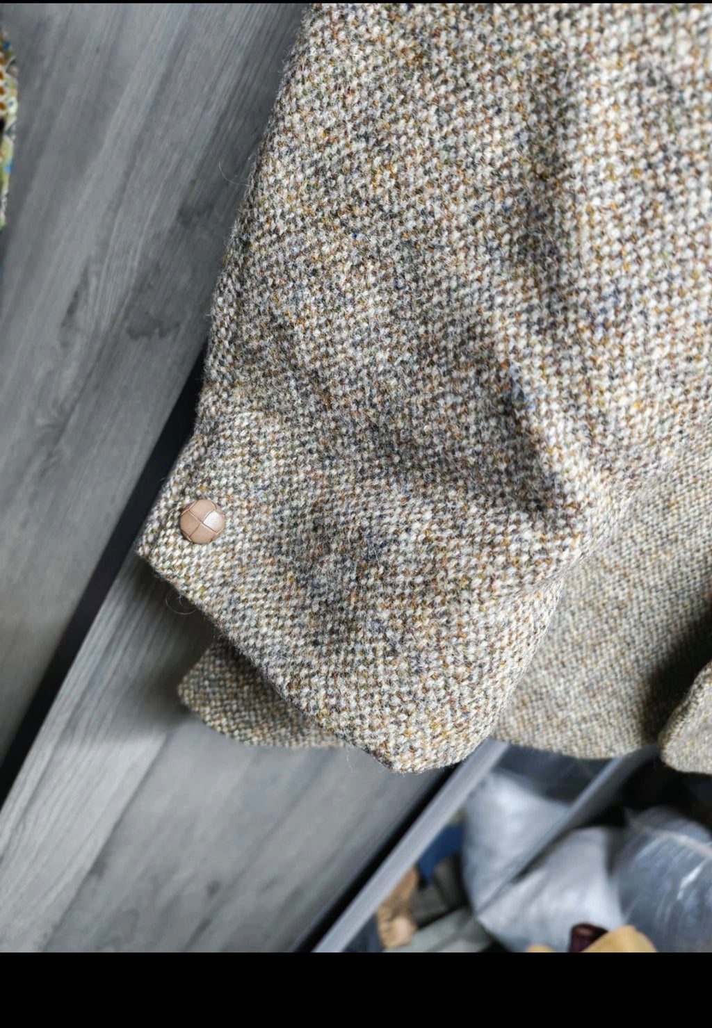 Vintage Harris Tweed pure handwoven wool brown hunting jacket blazer 40R