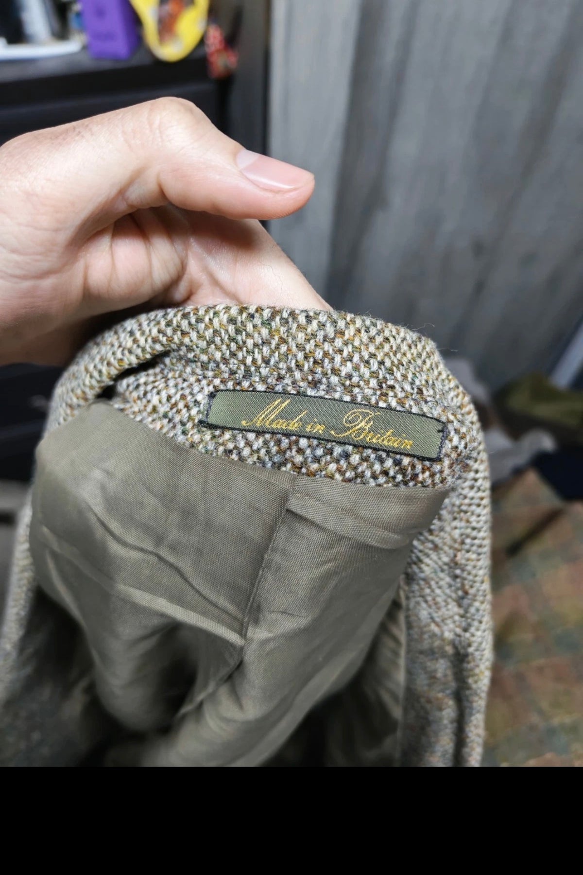 Vintage Harris Tweed pure handwoven wool brown hunting jacket blazer 40R