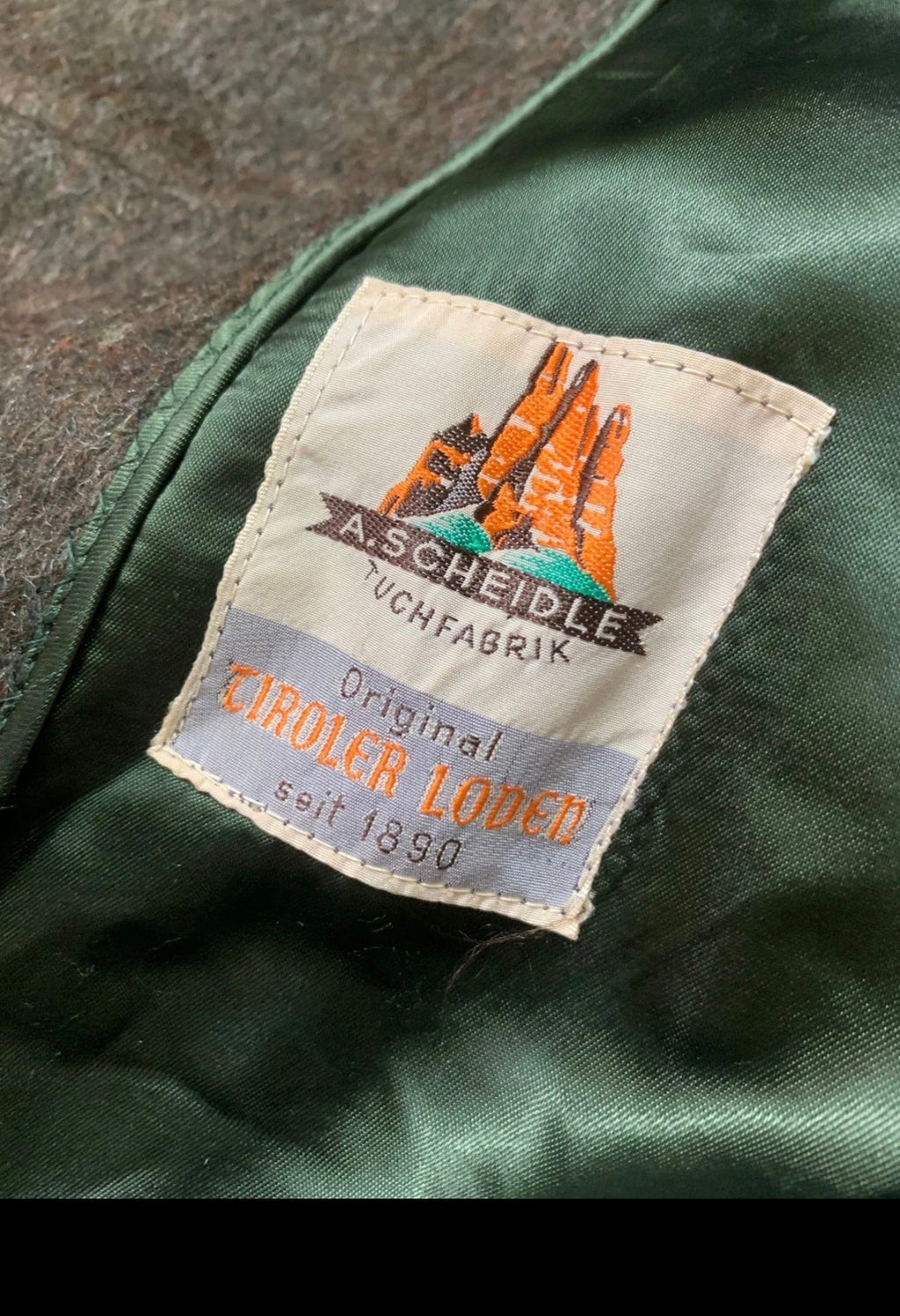 Vintage Wool Mohair blend Loden classic brownish green raglan over coat 46R XL