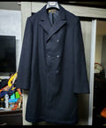 1920s Vintage handtailored pure wool bespoke double breasted frock over coat 38R