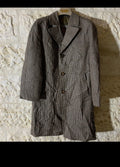1970s Vintage wool blend houndstooth classic brown over coat 38R