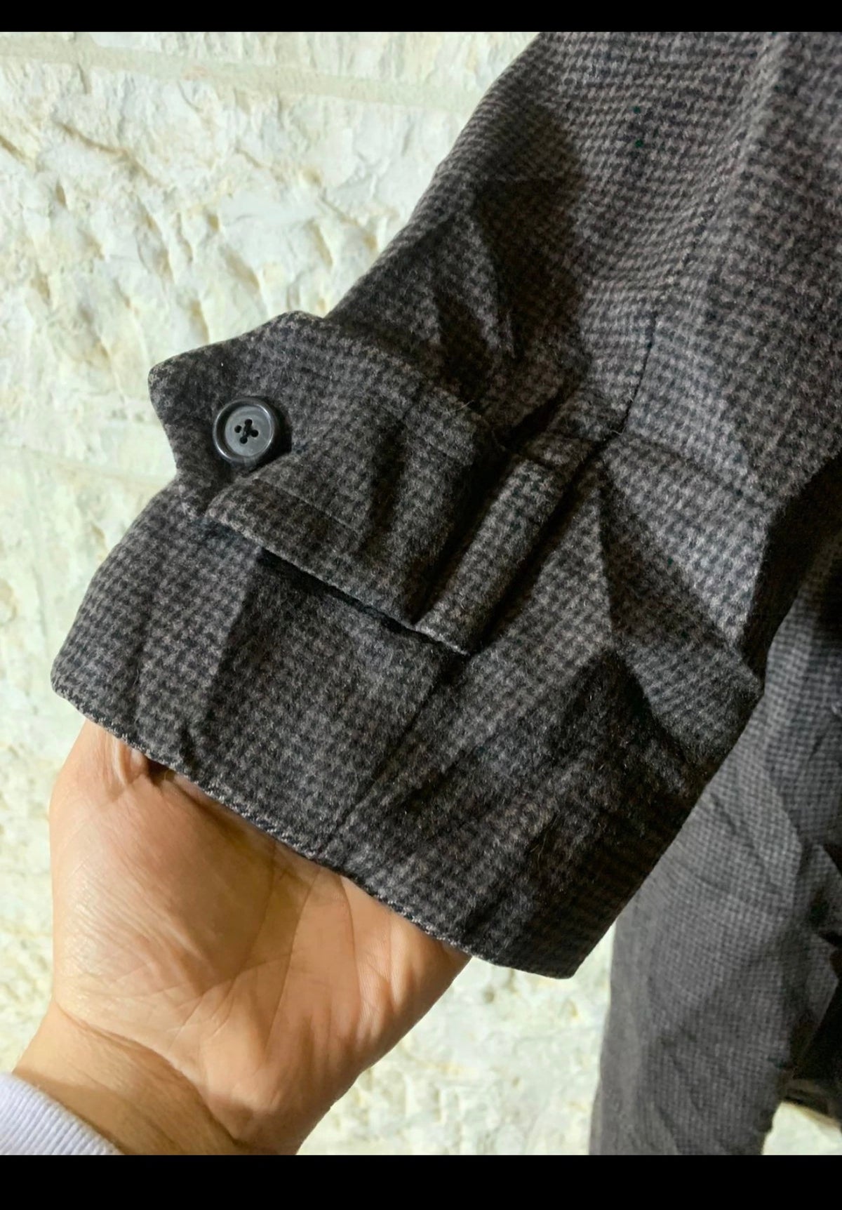 Vintage Chaps Ralph Lauren pure wool Raglan charcoal over coat 48R 48L XL