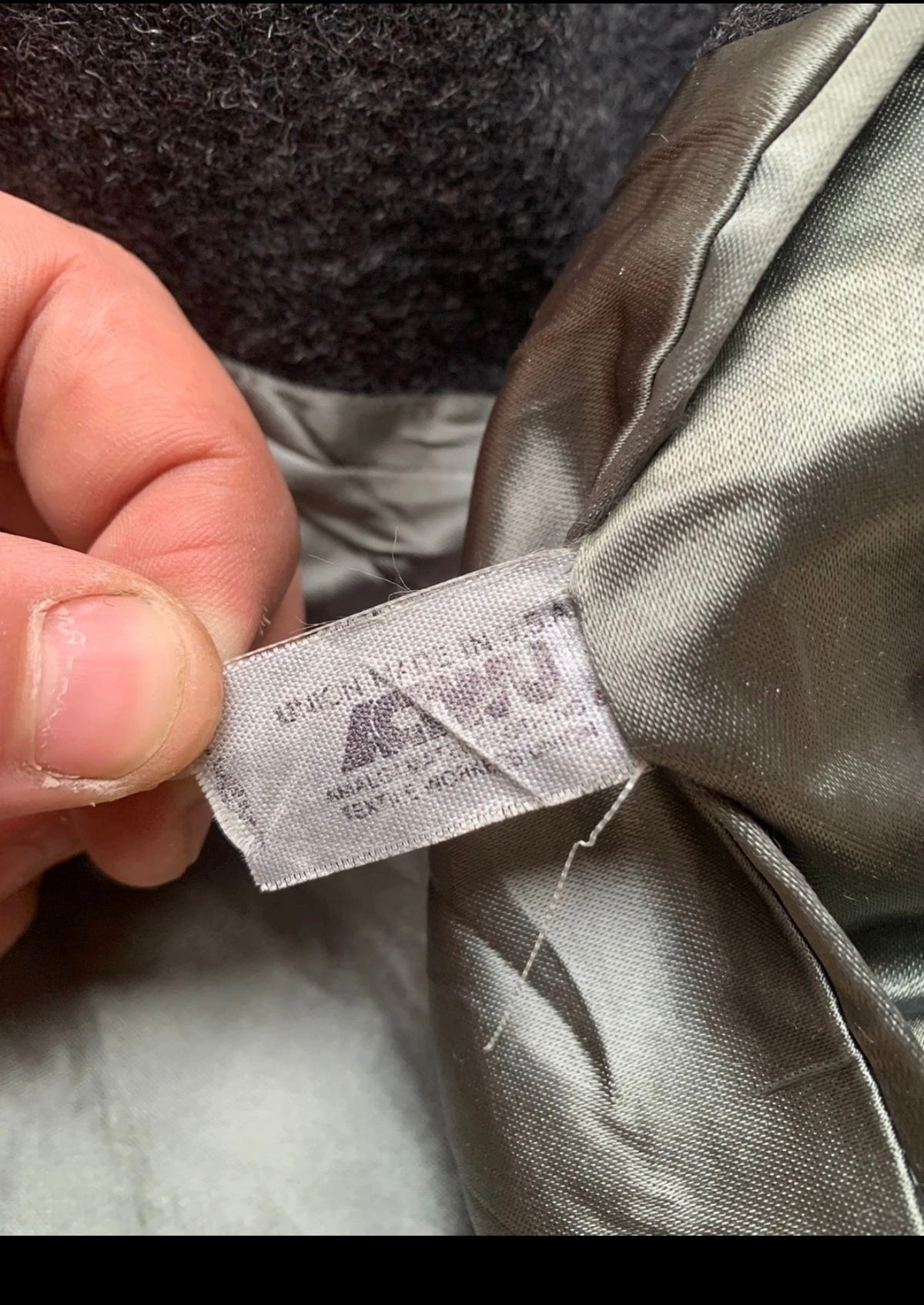 Vintage Givenchy Monsieur pure wool classic charcoal over coat 42R