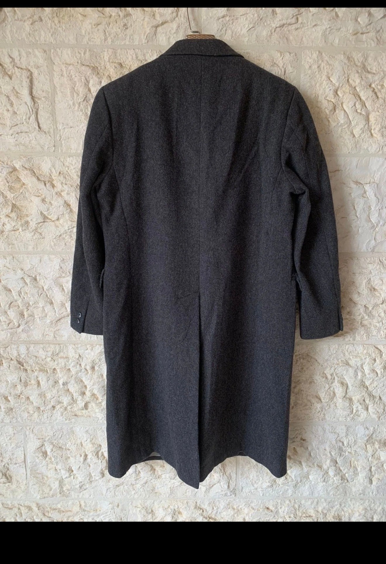 Vintage Givenchy Monsieur pure wool classic charcoal over coat 42R
