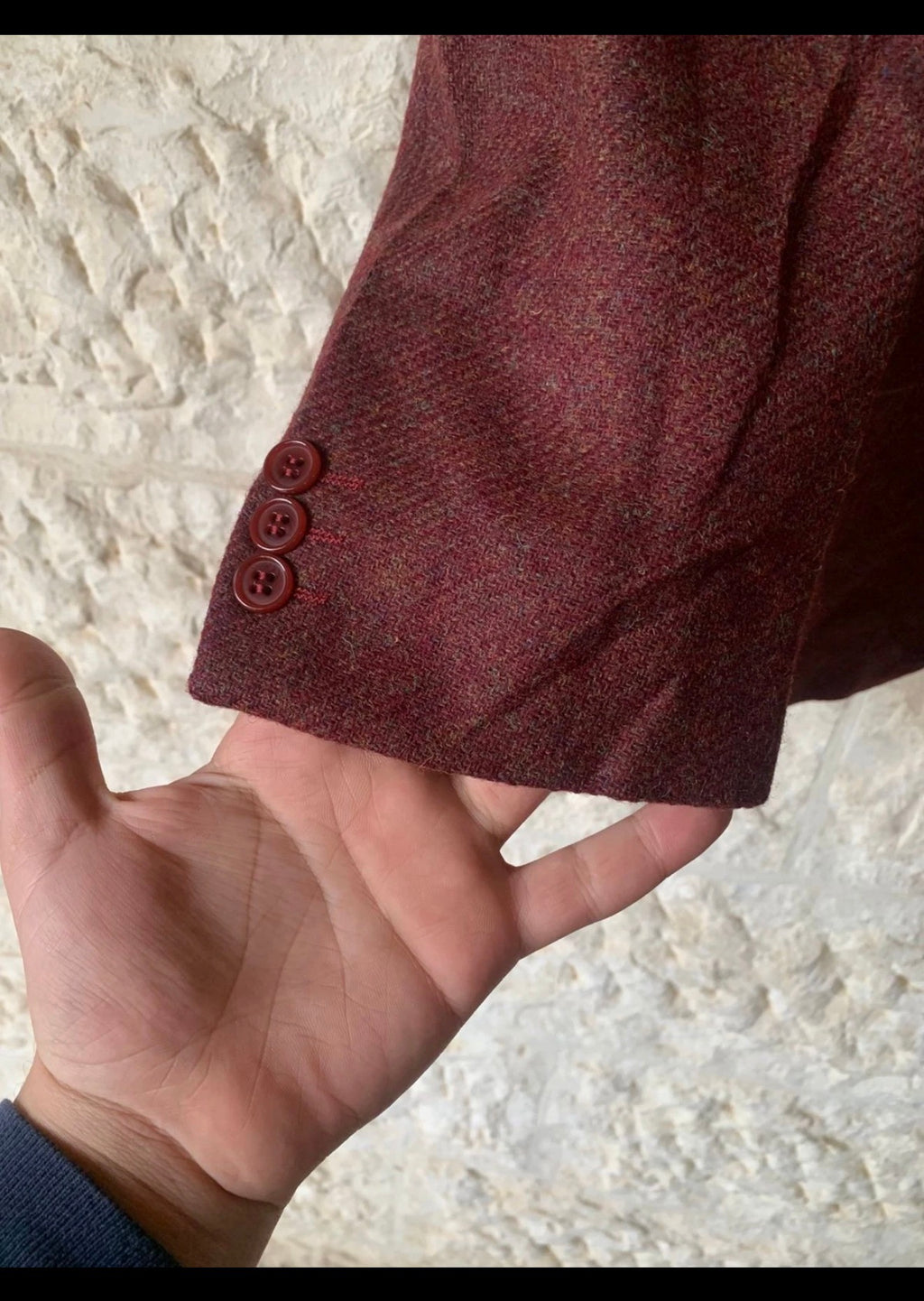 Vintage Greenwoods pure wool tweed camouflage classic Red jacket blazer 44R