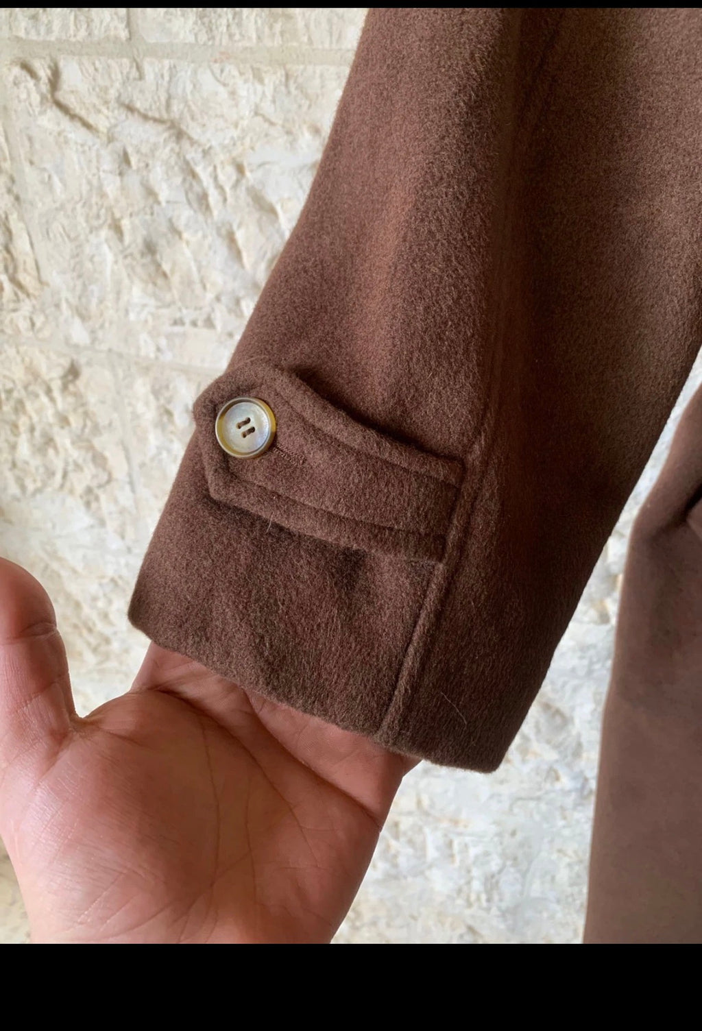 Vintage Wool Cashmere blend belted brown raglan classic over coat 48R XL