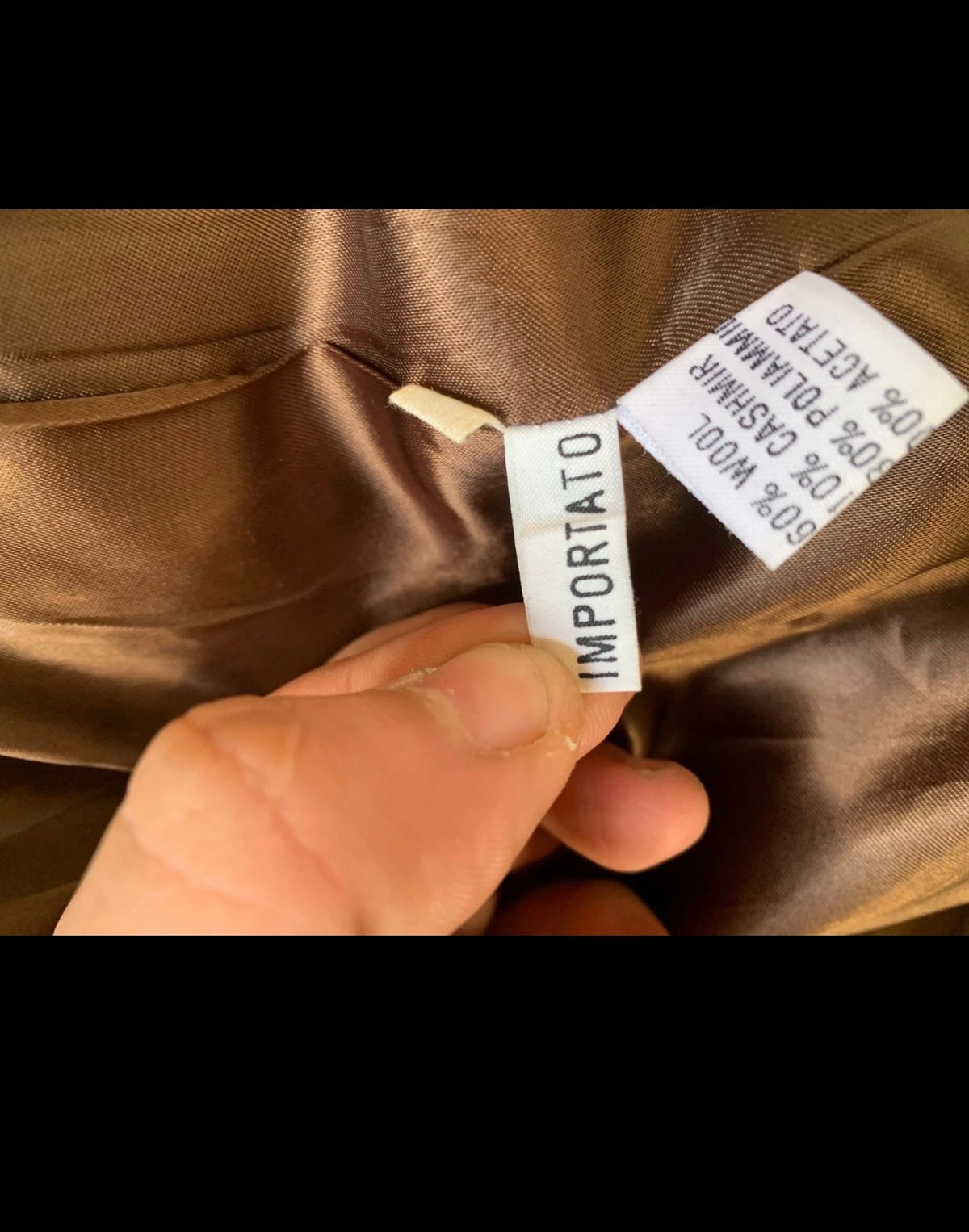 Vintage Wool Cashmere blend belted brown raglan classic over coat 48R XL