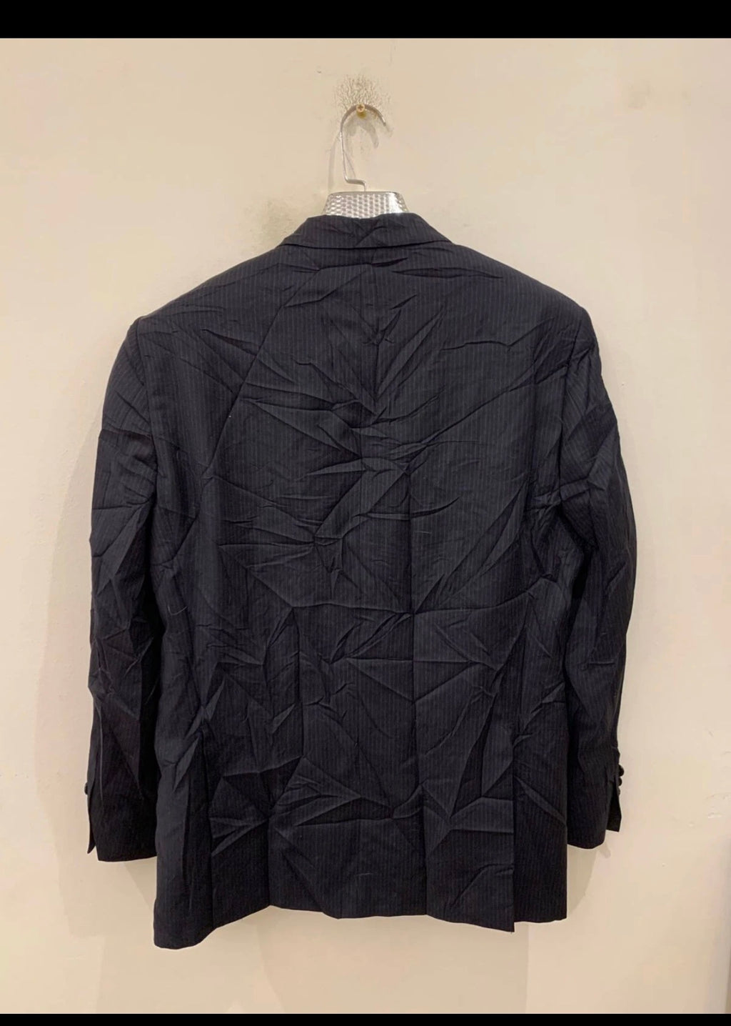 Vintage Baroni Super 150s wool classic dark navy jacket blazer 38R