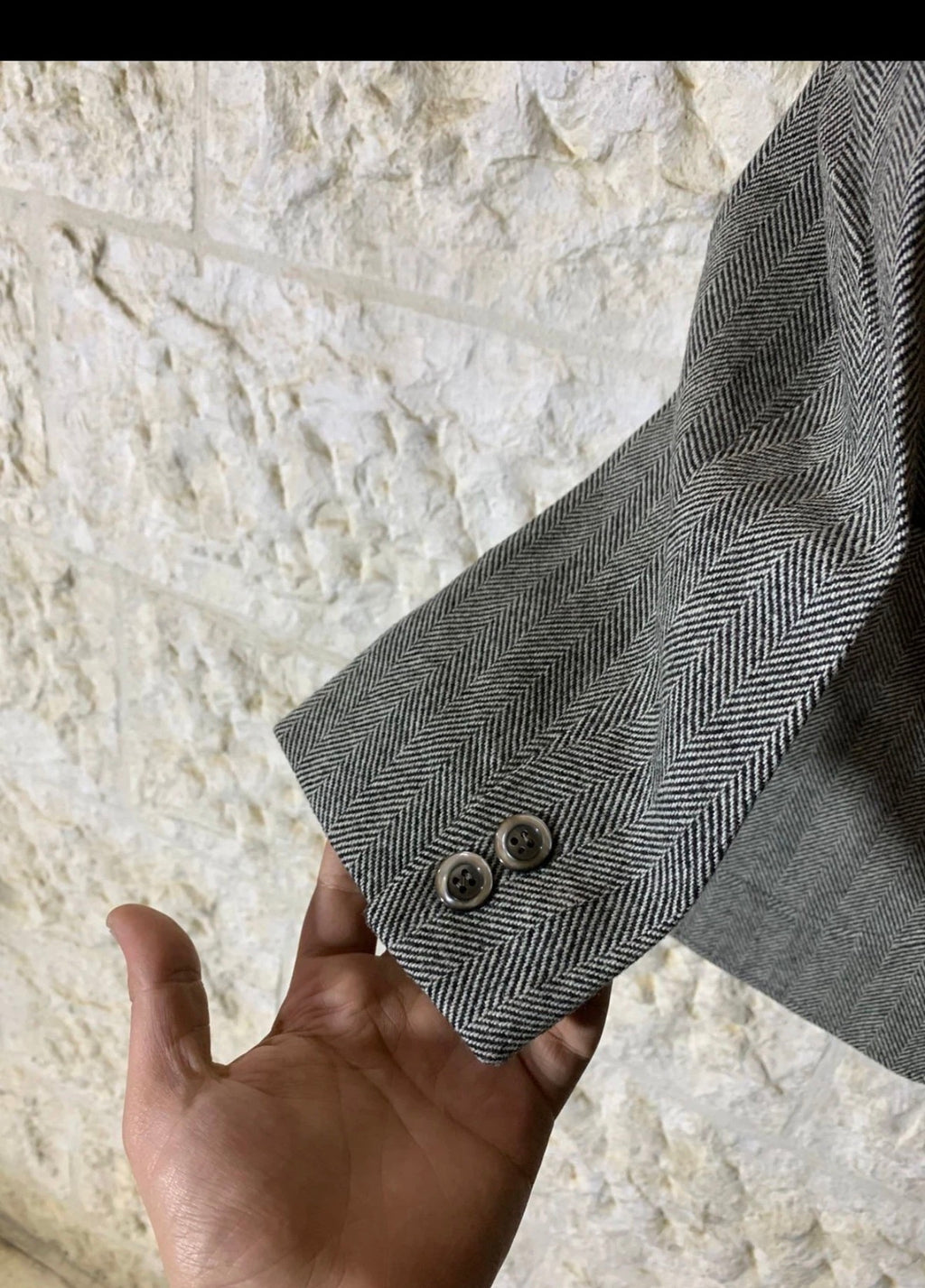 1970s vintage pure wool herringbone classic rockabilly Disco jacket blazer 40R