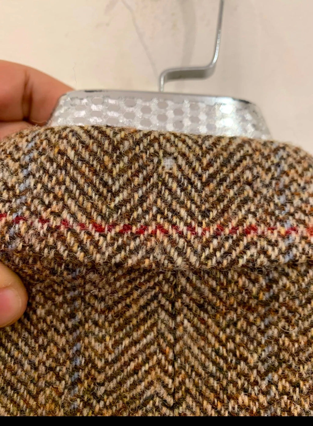Classic Harris Tweed Windowpane handwoven wool brown hunting jacket blazer 40R
