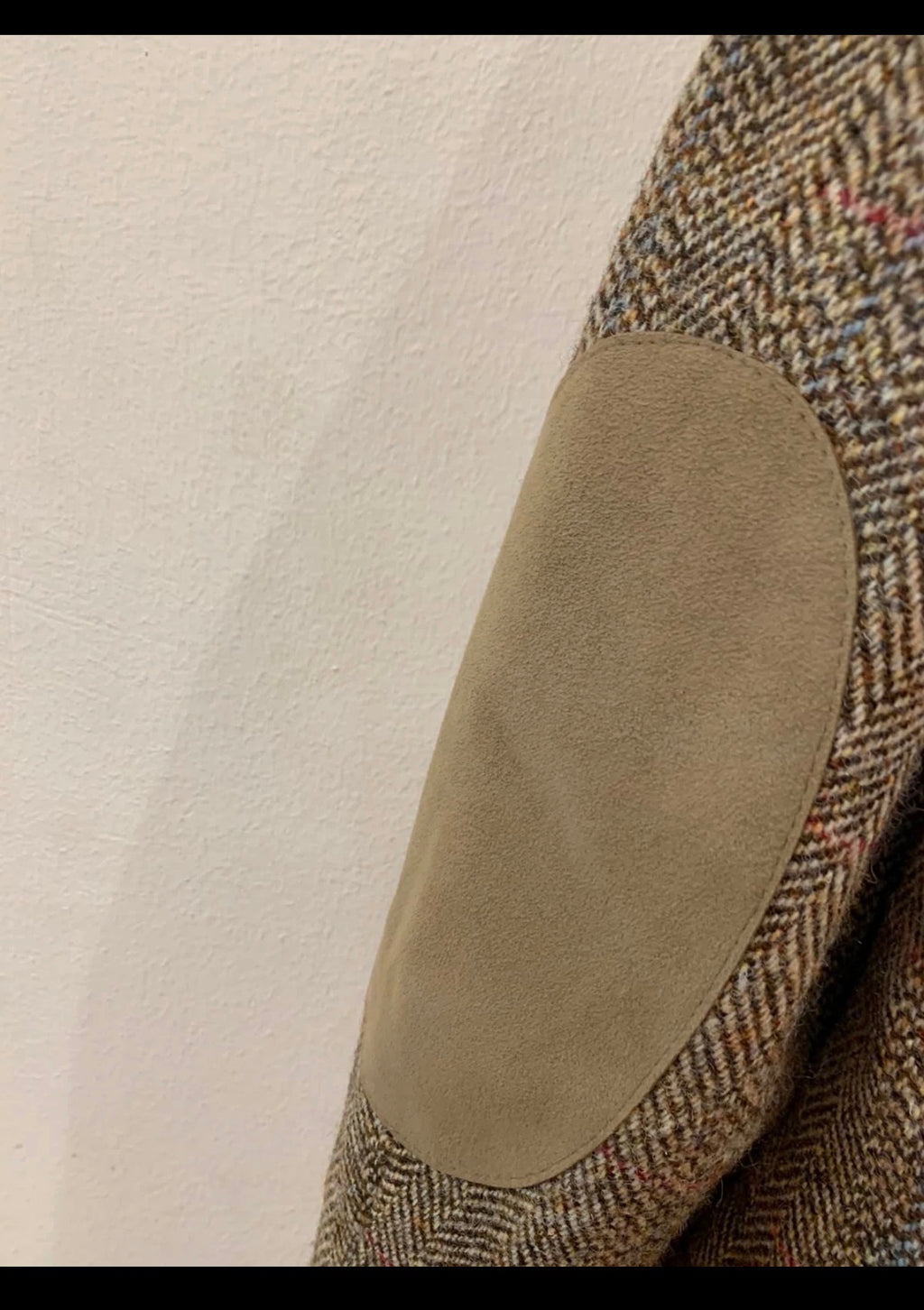 Classic Harris Tweed Windowpane handwoven wool brown hunting jacket blazer 40R