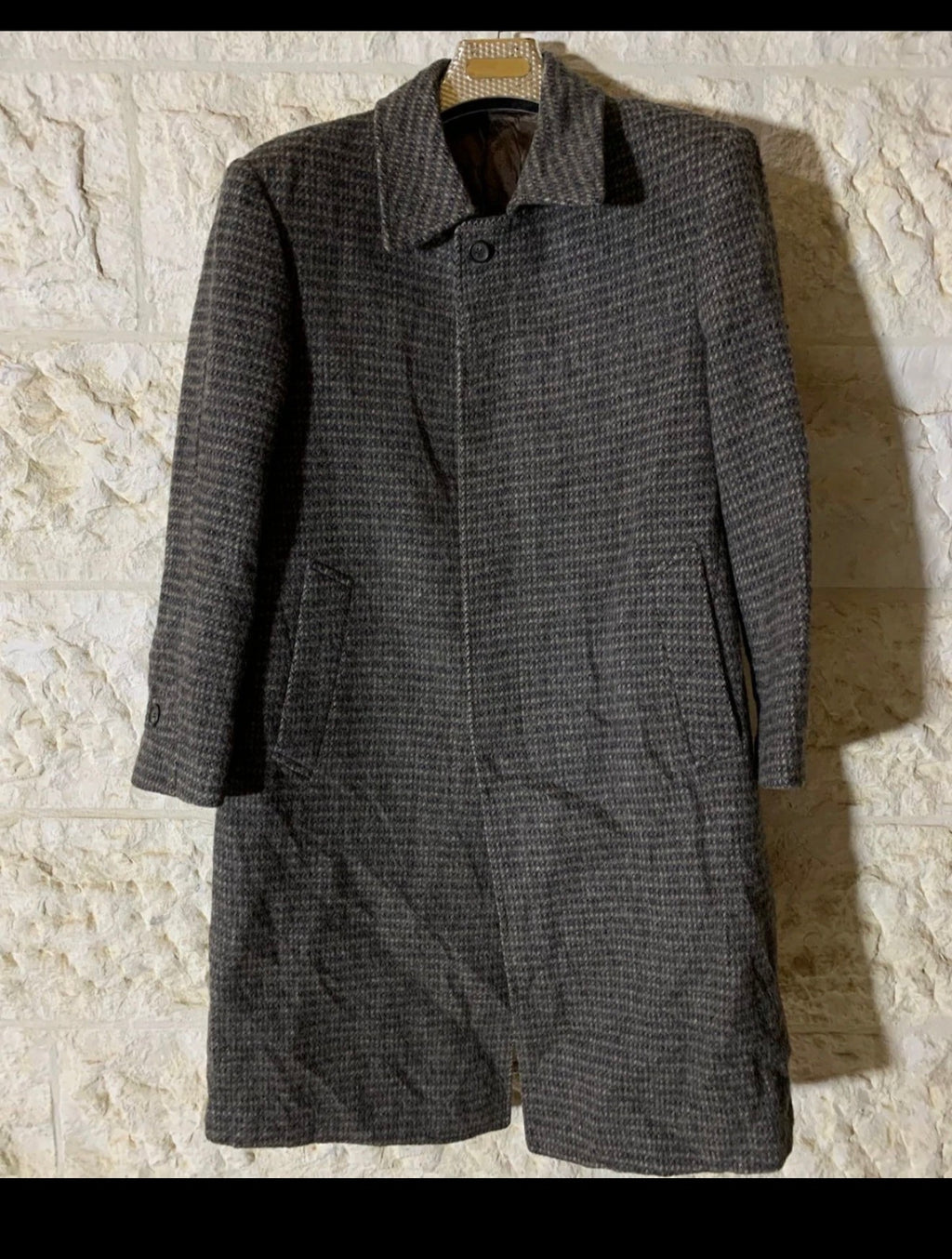 Vintage pure woollen wool camouflage classic unique over coat 42R