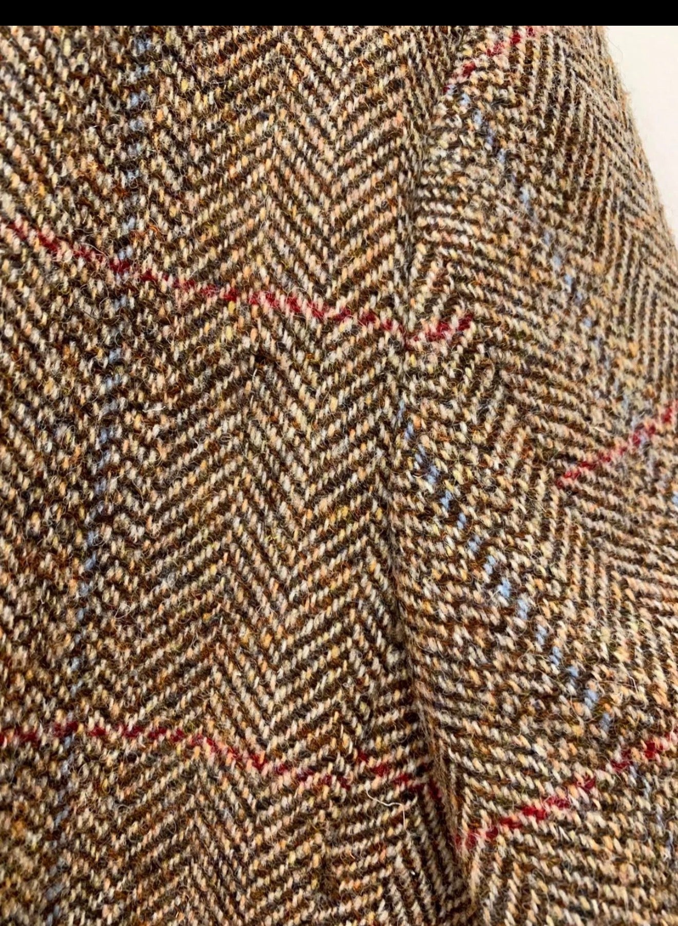 Classic Harris Tweed Windowpane handwoven wool brown hunting jacket blazer 40R