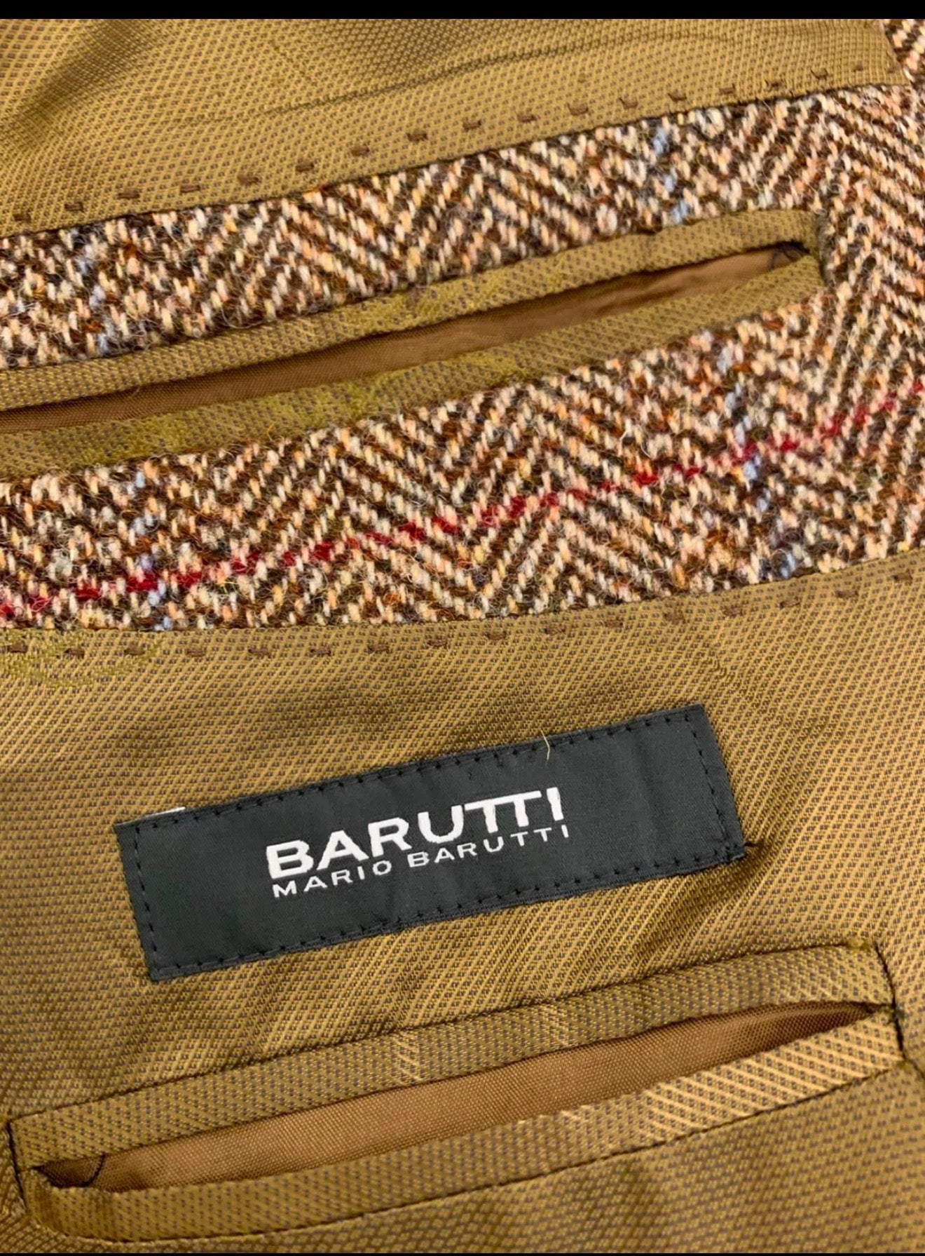Classic Harris Tweed Windowpane handwoven wool brown hunting jacket blazer 40R