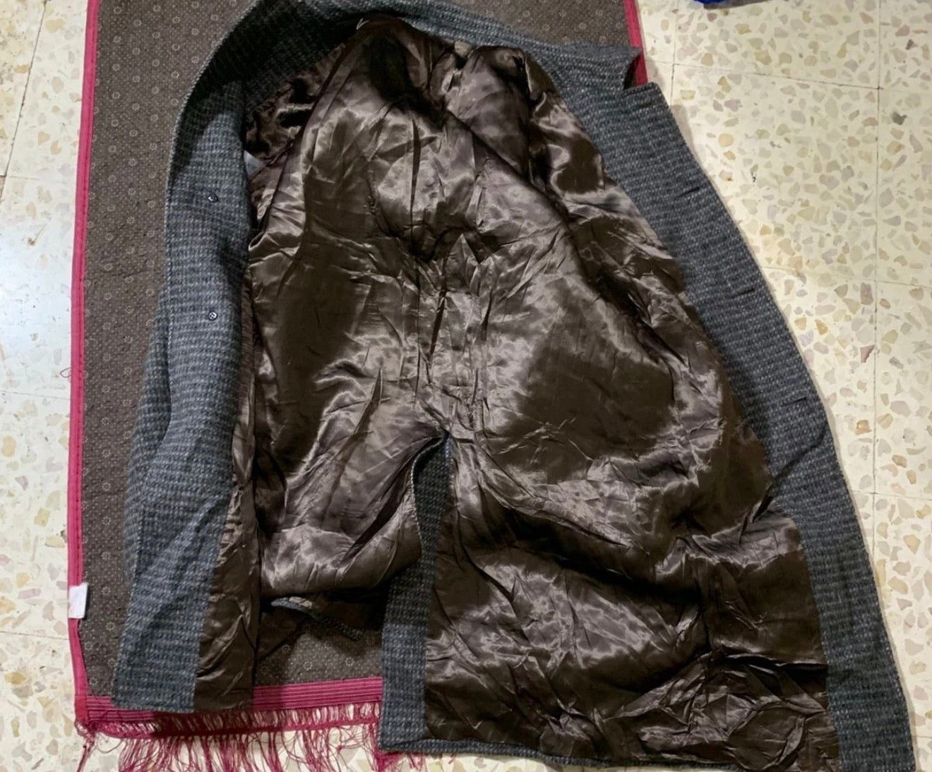 Vintage pure woollen wool camouflage classic unique over coat 42R