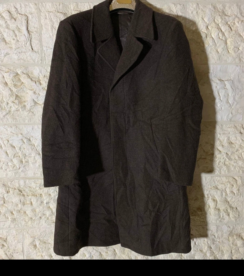 1970s Vintage pure wool Tweed camouflage classic brown over coat 42R 42L