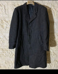 1970s Vintage pure wool handwoven tweed herringbone charcoal over coat 46R 46L