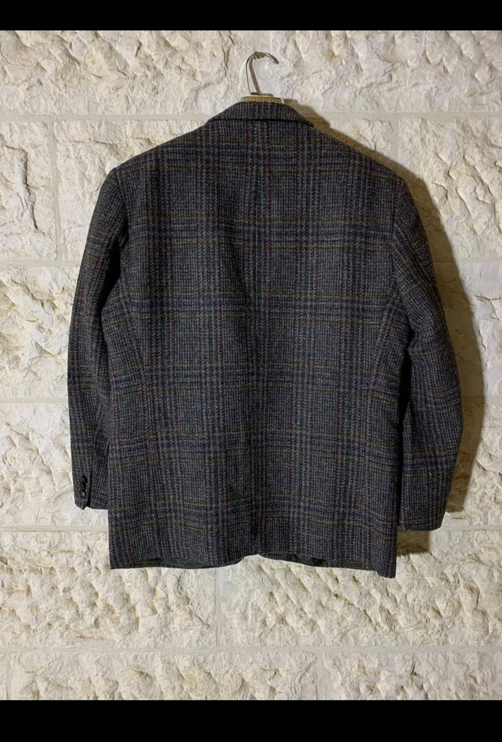 Vintage Harris Tweed glen check pure wool classic hunting jacket blazer 42R