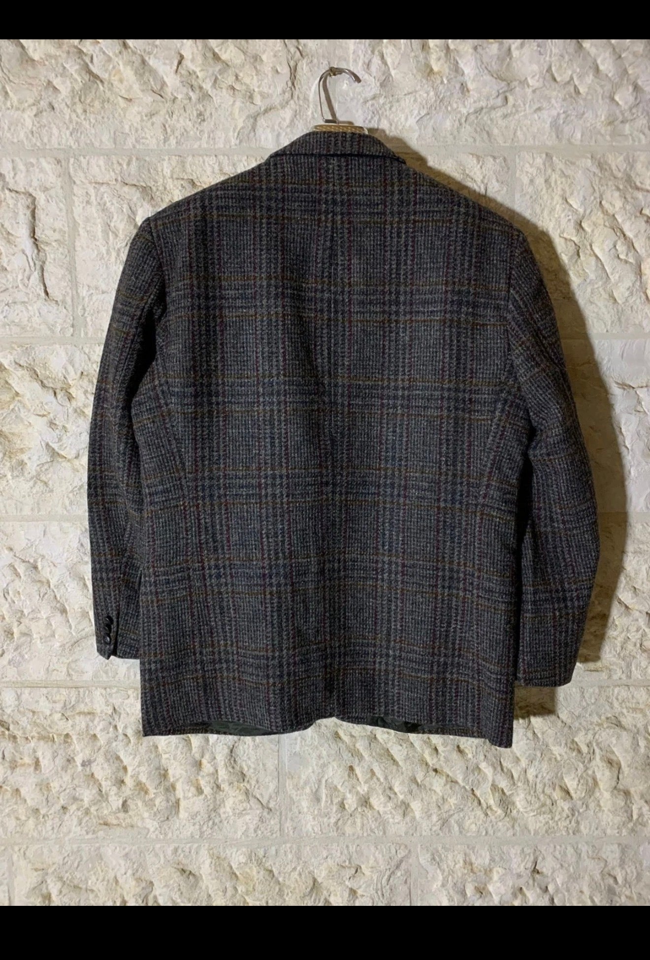 Vintage Harris Tweed glen check pure wool classic hunting jacket blazer 42R