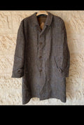 Vintage Oxford pure wool handwoven tweed herringbone classic over coat 50R 2XL