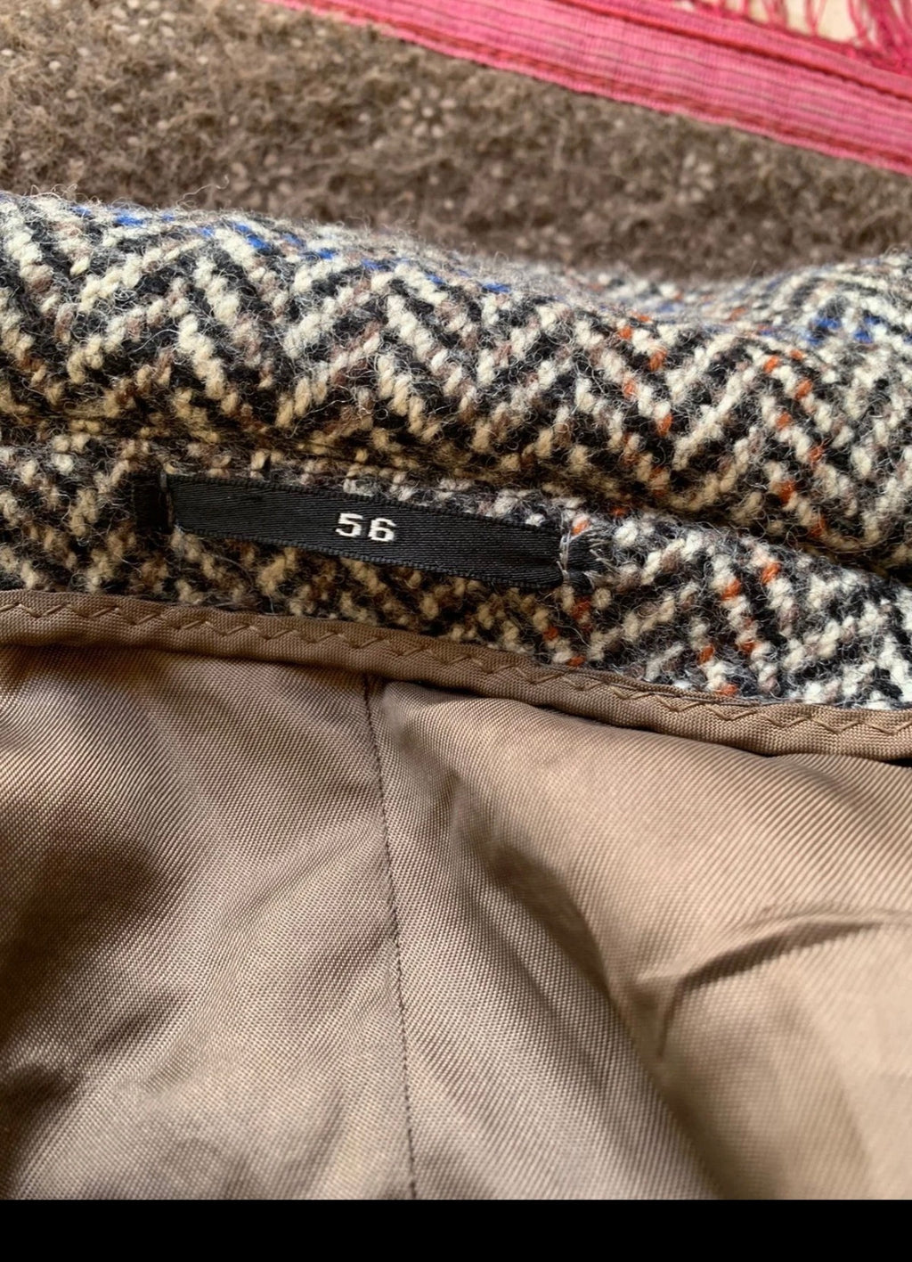 Vintage Oxford pure wool handwoven tweed herringbone classic over coat 50R 2XL