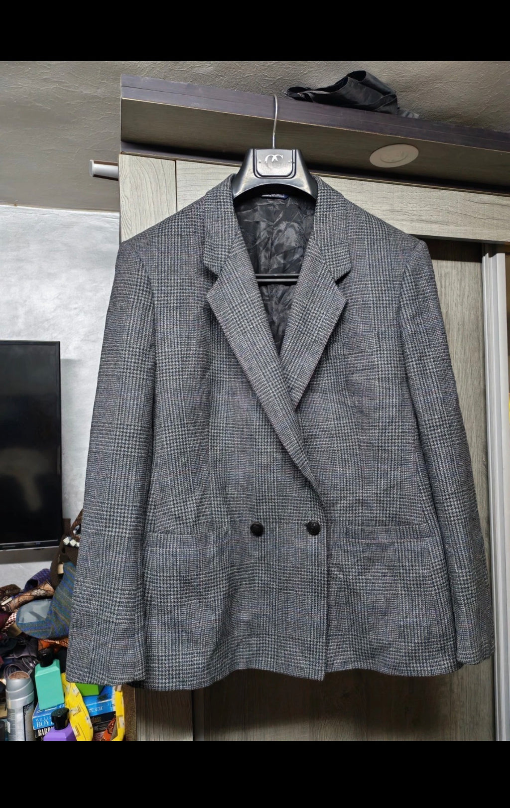Vintage Burberrys pure wool glen check double breasted jacket blazer 40 10 M